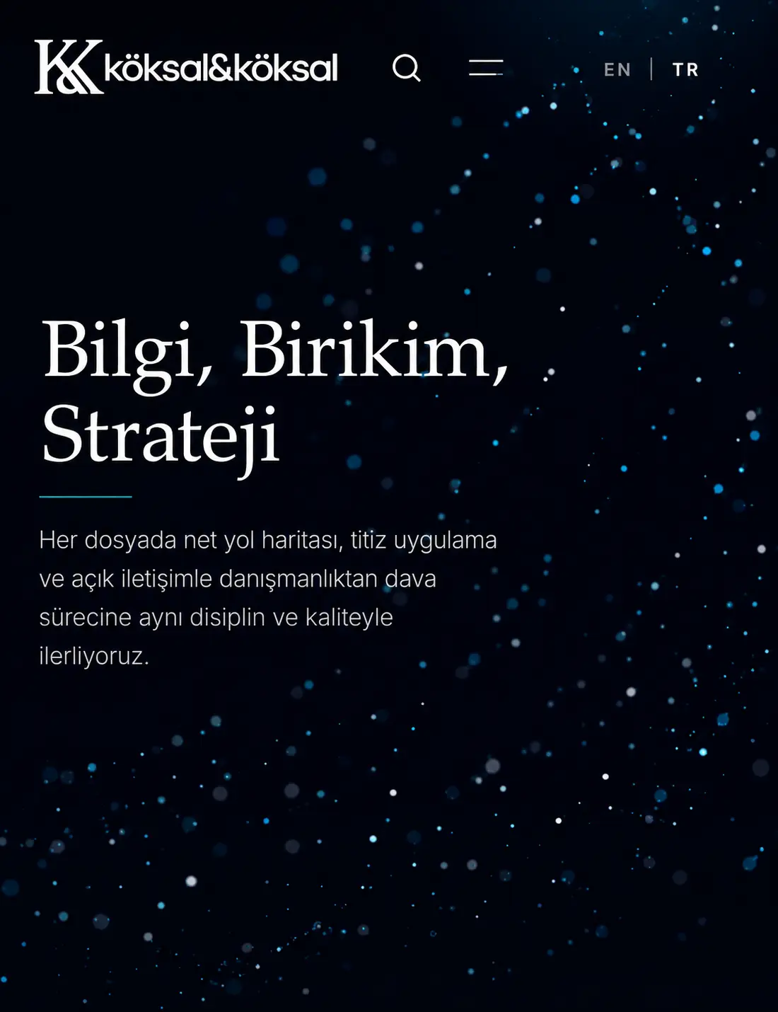 Köksal & Köksal website expressing legal expertise with calm hierarchy